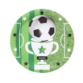 6 pratos 18 cm futebol