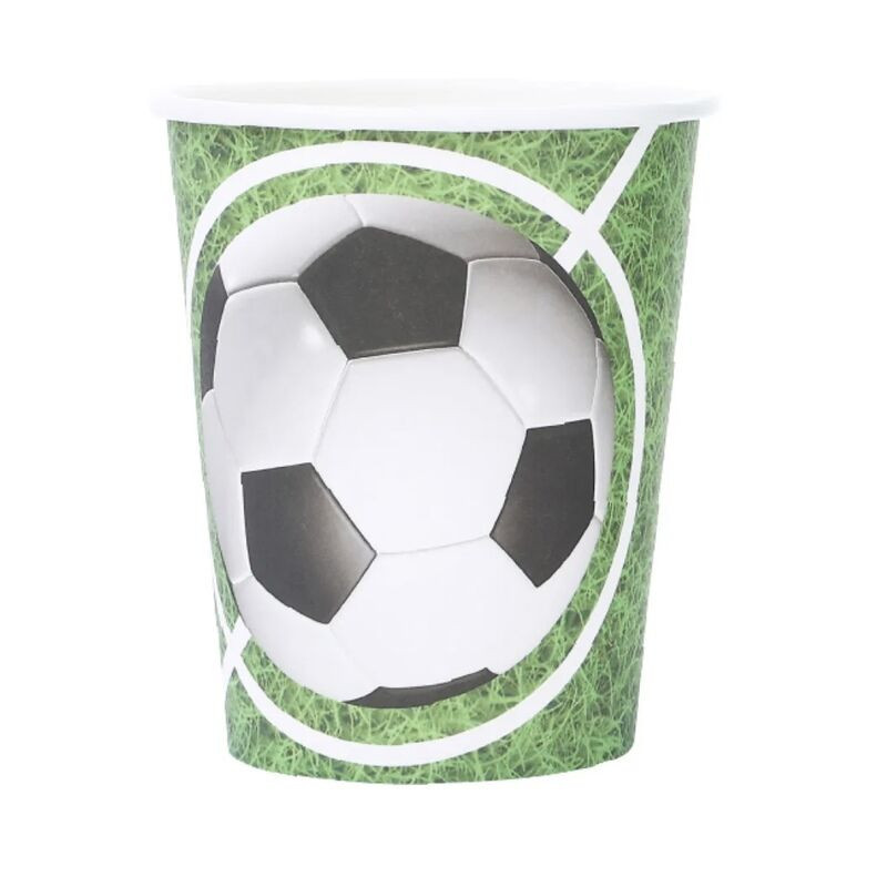 6 copos de papel 250ml futebol