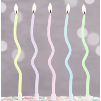 5 velas 13,5cm arco-íris