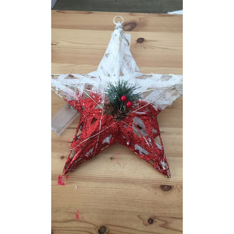 Estrela com luzes de Natal 30cm