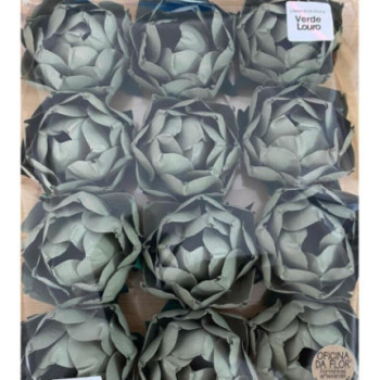 Flores para brigadeiros verde louro - 12 unidades