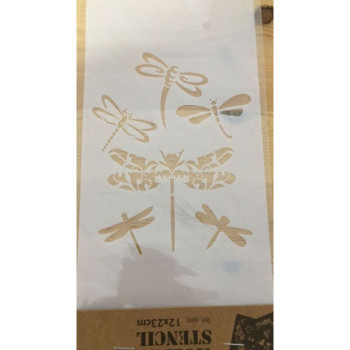 stencil libelinhas 12x23cm