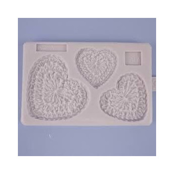 Molde Corações Crochet