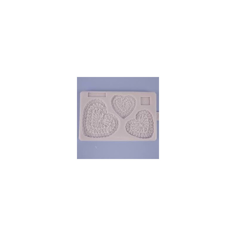 Molde Corações Crochet