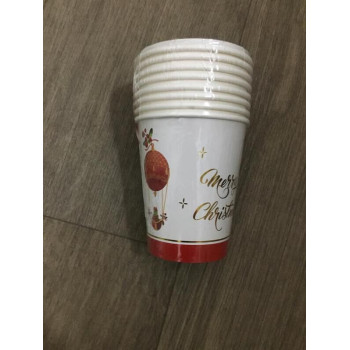 8 copos de papel 250ml Christmas inehe air