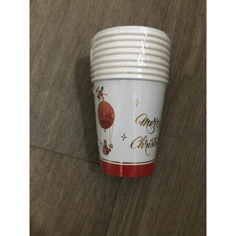 8 copos de papel 250ml Christmas inehe air