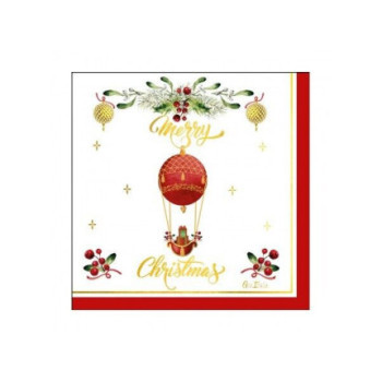 16 guardanapos de papel 33x33cm Christmas in the air
