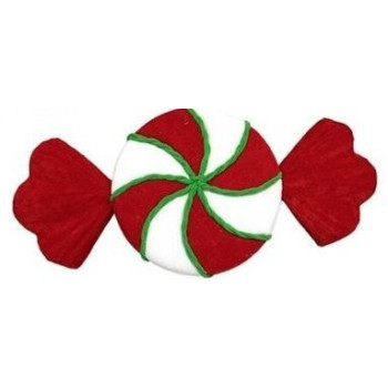 Rebuçado veludo branco e vermelho 52cm
