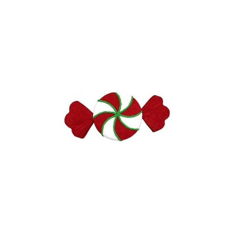 Rebuçado veludo branco e vermelho 52cm