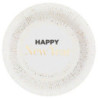 10 pratos 22,5cm Happy New Year White & Gold