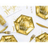 6 pratos Happy New Year, gold, 20cm