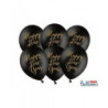 6 balões de latex pretos Happy New Year