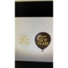 6 balões latex 11" Happy New Year preto e branco