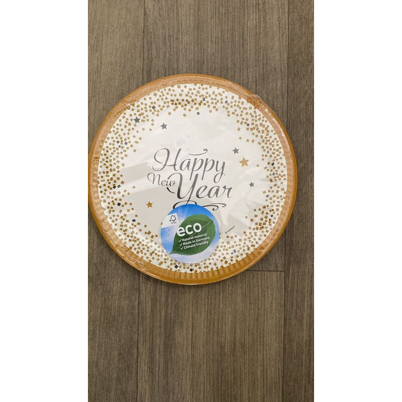 8 pratos Happy New Year 23cm