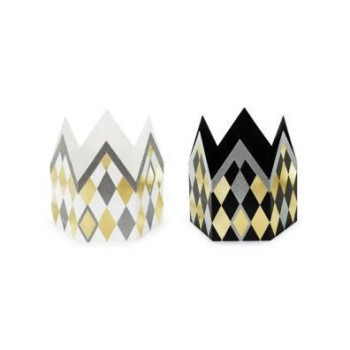 2 coroas 11cm preto prata e ouro