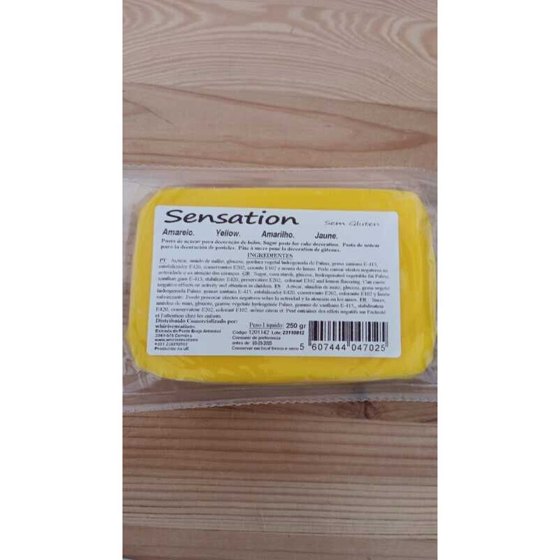 Pasta de açúcar amarelo Sensation 250g