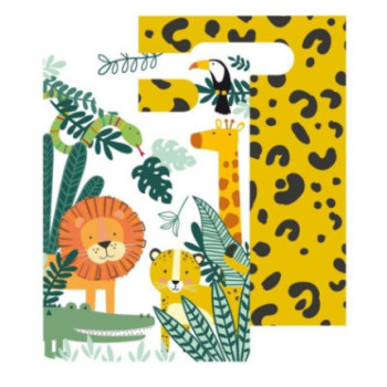 8 sacos de papel Animais da Selva