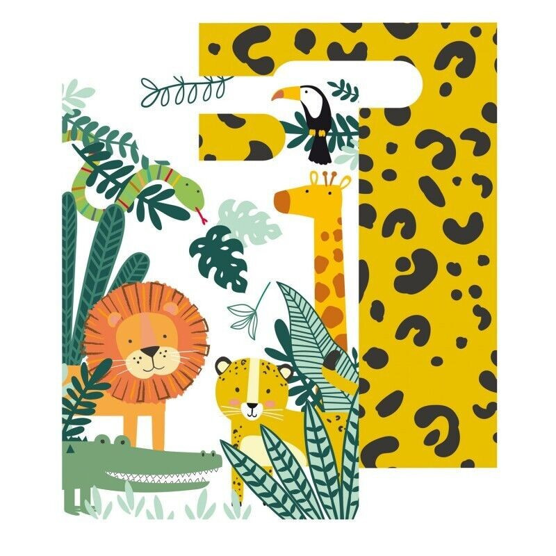 8 sacos de papel Animais da Selva
