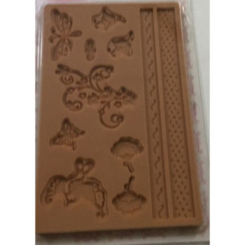 Moldes Silicone Flores e Pássaros (Placa Castanha)