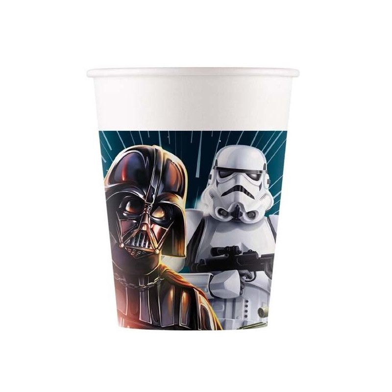 8 copos de papel 200ml Star Wars Galaxy