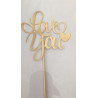 Topo de Bolo Love You dourado