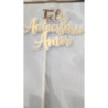Topo de bolo dourado Feliz Aniversário Amor
