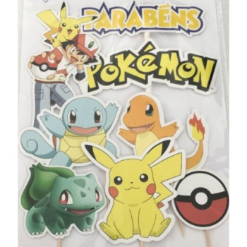 Topo de bolo Pokemon