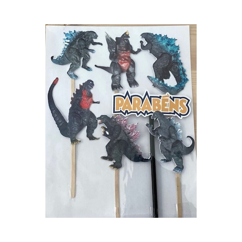 Topo de bolo Godzilla