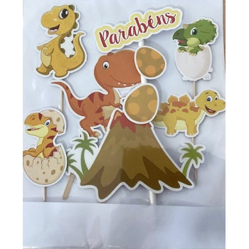 Topo de bolo dinossauros