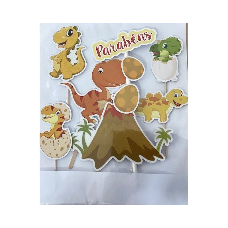 Topo de bolo dinossauros