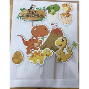 Topo de bolo dinossauros