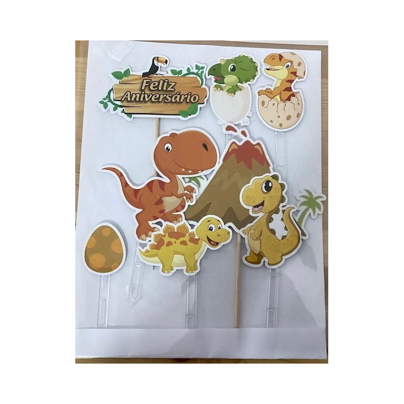 Topo de bolo dinossauros