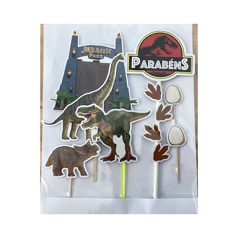 Topo de bolo dinossauros