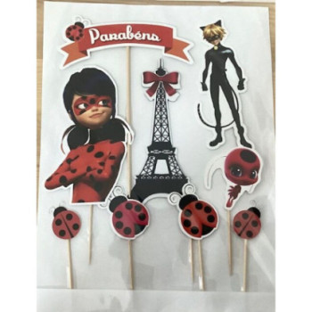 Topo de bolo Lady Bug