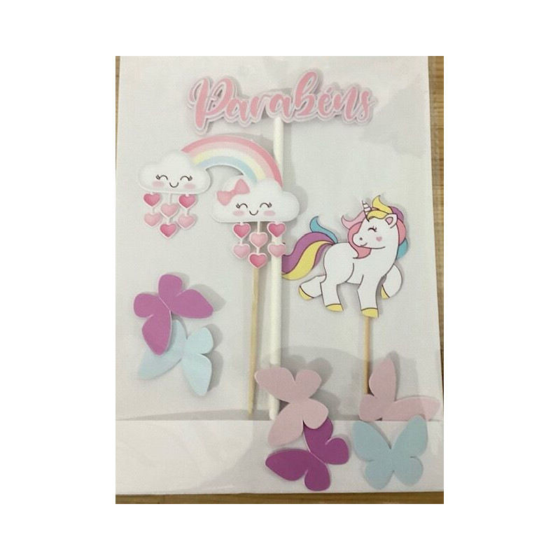 Topo de bolo Unicórnio