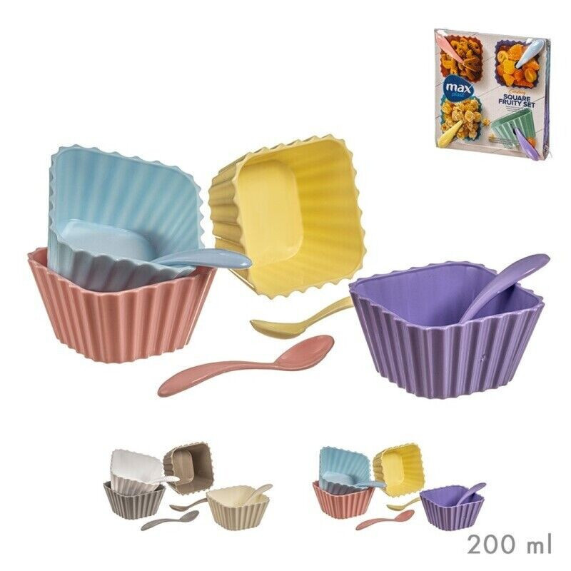 4 taças de sobremesa 200ml quadradas cores