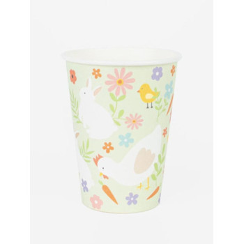 8 copos de papel 250ml rabit