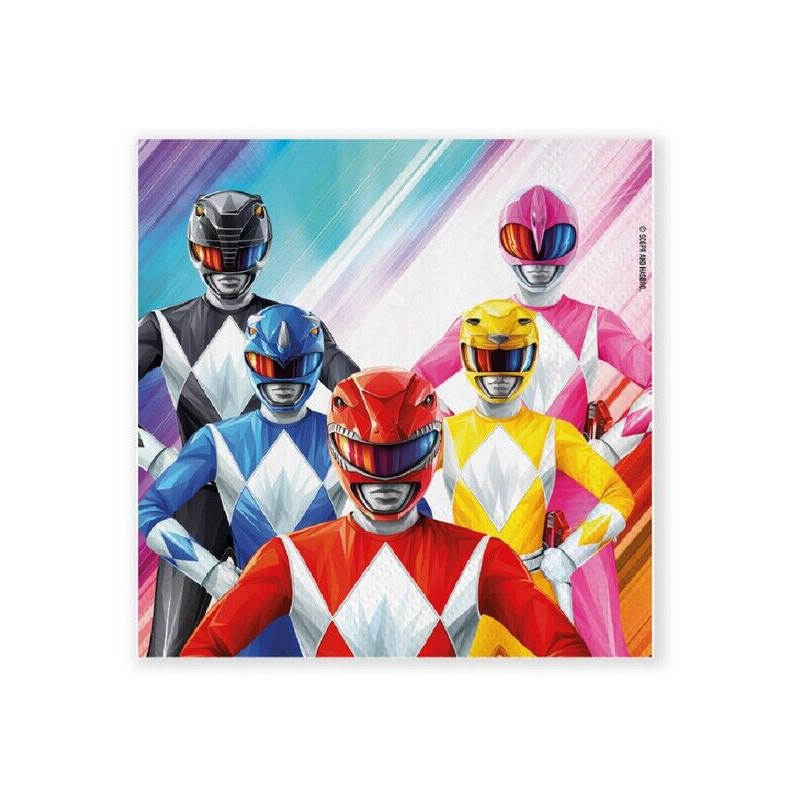 20 guardanapos 33x33cm Power Rangers