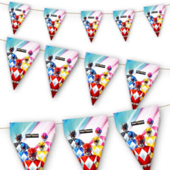 Bandeira triangular Power Rangers 3m