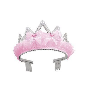 Tiara prata e rosa