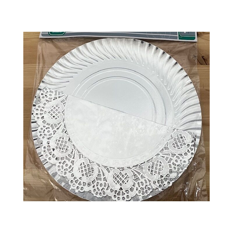 Prato com naperom 30cm prata