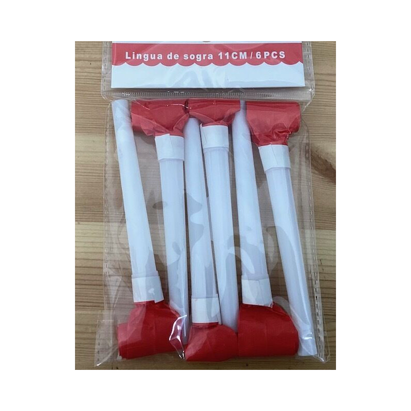 6 linguas da sogra 11cm vermelho