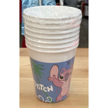 8 copos papel 200ml Stitch