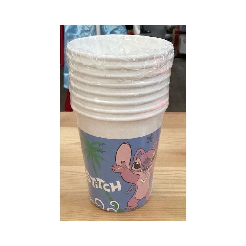 8 copos papel 200ml Stitch