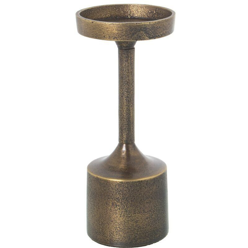 Castiçal aluminio acabado latão