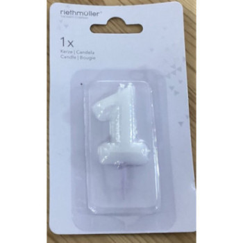 Vela branca glitter nº 1