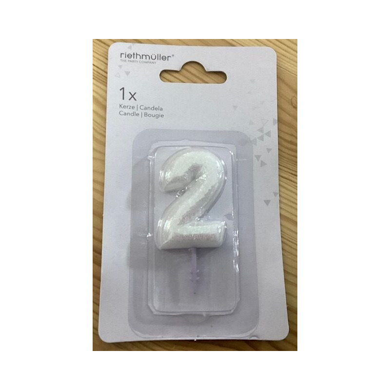 Vela branca glitter nº 3