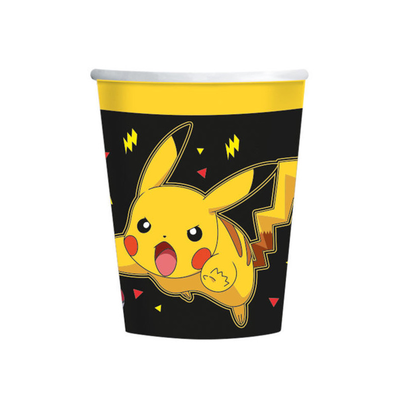 8 copos papel 250ml pokemon 2024