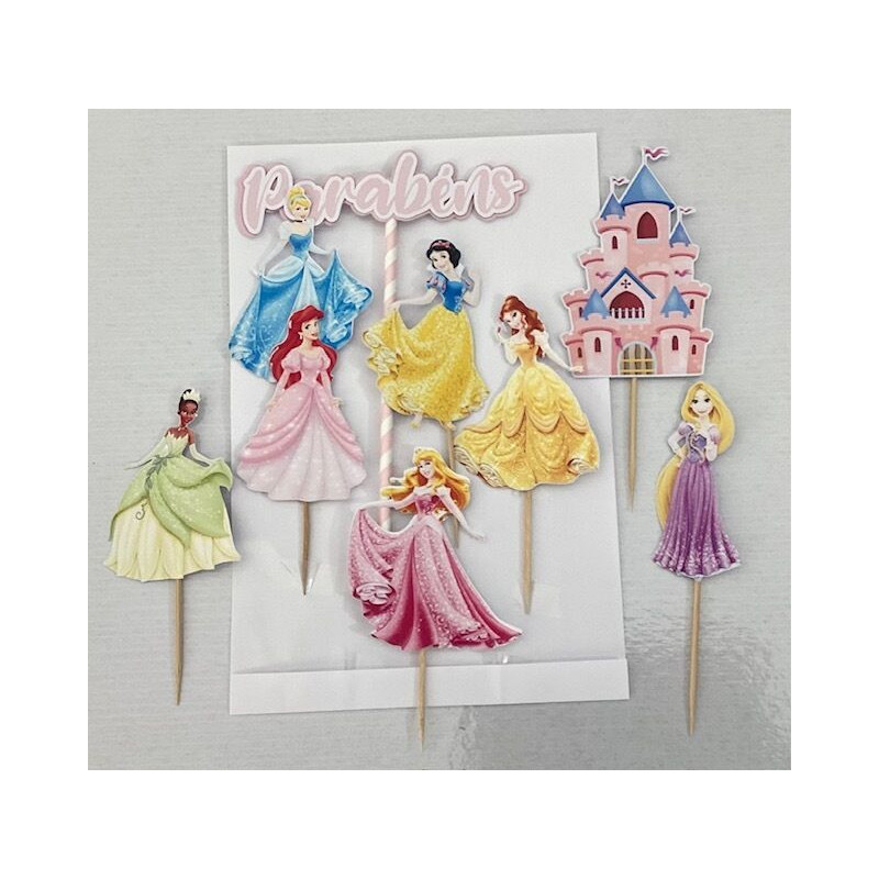 Topo de bolo Princesas Disney