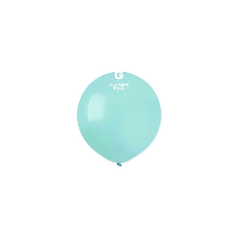 5 balões latex Gemar Aquamanine 19"-48cm